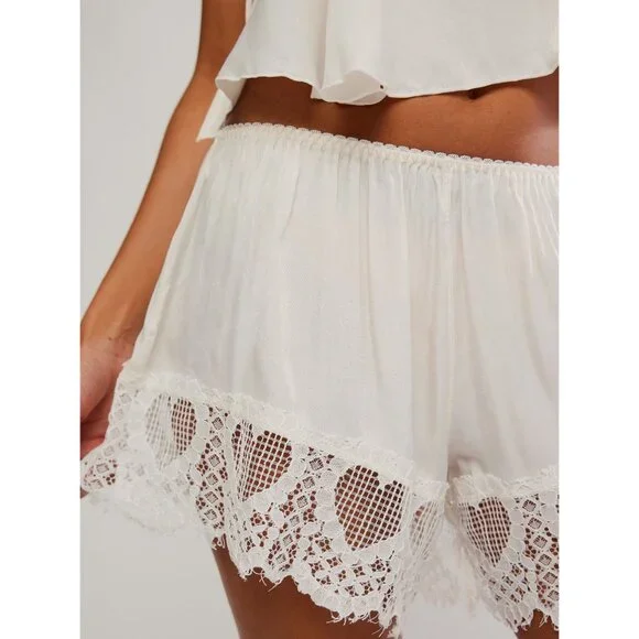 FREE PEOPLE Sweet Love Boxers / White Alyssum - Picture 2 of 6